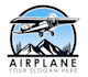 create airplane logo with text with any file
