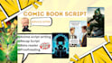 write comic book script, illustration book cover, webtoon design, comic pitch