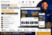 design villa website, short term rental website with direct booking website