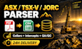parse asx tsx jorc drilling pdfs into database ready CSV