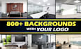 design zoom virtual background professionally with 3d logo