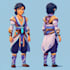 create 2d character and background illustration