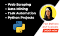 do data scraping, automate job, scripts in python, python project