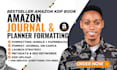 format your journal low content book in canva for amazon KDP