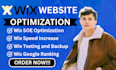 do wix SEO optimization,wix website speed increaase wix studio website redesign