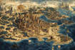 illustrate medieval fantasy and sci fi maps