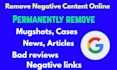 permanently remove mugshots delete negative links false news articles google