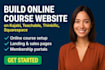 build online course website on kajabi, teachable, thinkific, squarespace