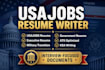 write executive federal military government resume and ksa response for usajobs