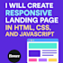 build a responsive landing page in HTML, CSS, js