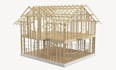 do timber frame, 3d house framing, steel frame truss with wood structure design