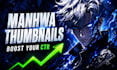 design manhwa, manga, and anime thumbnail for youtube that gets clicks