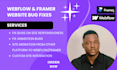 webflow bug fix framer website, responsiveness issue framer webflow landing page