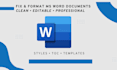 format word document, fix formatting and convert PDF to word