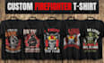 design custom firefighter t shirt and firefighter logo for you