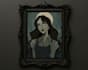 create a spooky cartoon portrait like tim burton characters
