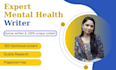 write mental health blogs articles and pages