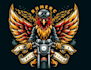 design bird phoenix biker racing mascot logo
