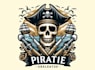 do custom skeleton pirate logo with illustration design