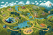 draw beautiful map in vector illustration