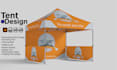 design tent, canopy tent, table cover, and flag