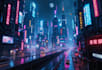 making a cyberpunk futuristic city art