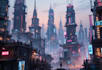 making a cyberpunk futuristic city art