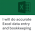 do accurate excel data entry and bookkeeping