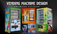 design unique vending machine wrap, atm wrap, vending machine logo design,
