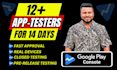 get 12 testers for 14 days google play console app testing with 12 app testers