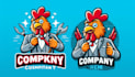 design eye catchy chicken mascot logo  with express delivery