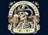 design retro skeleton pub beer illustration logo