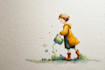 create watercolor children illustration
