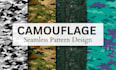 design camouflage repeat pattern for textile fabric in 24 hours