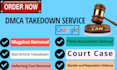 legally remove mugshots, false accusations from websites, search engines by dmca