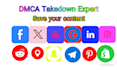 file dmca takedown notice, remove copyright defamatory content etc under dmca