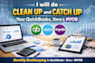 clean up and catch up your quickbooks online, xero, myob books