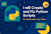 create and fix python scripts for automation and tasks