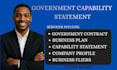 design business capability statement for winning government contract