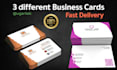 create 3 different business card design within 5 hours