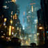 illustrate a cyberpunk futuristic city art