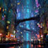 make a cyberpunk futuristic city art