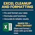clean, format, and organize your excel or google sheets professionally