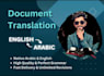transcribe and translate english, arabic , arabic voice over