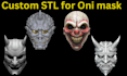 sculpt printable 3d oni mask helmet anime cosplay props in zbrush