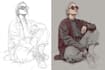 design digital sketch and line art illustration