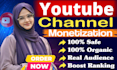 do organic youtube channel promotion and monetization
