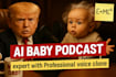 make viral ai baby talking podcast video