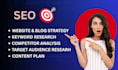 create your website SEO strategy, including keyword research