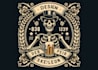 design retro skeleton pub beer logo